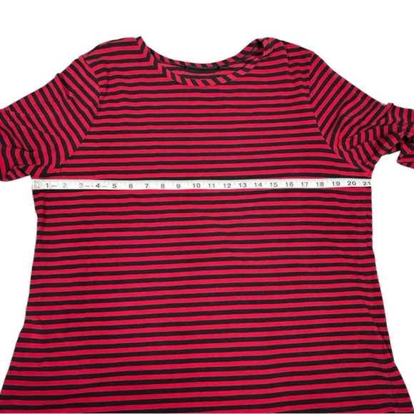 Susan Graver Weekend Cotton Modal Top Women's Size Large Stretch Striped Casual - Picture 10 of 12